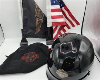 Harley Davidson Helmet Bag and Motorcycle Flags