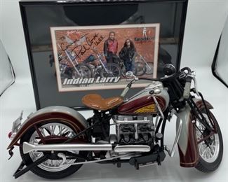 Indian Motorcycle Model and sSgned Paul Cox Photo