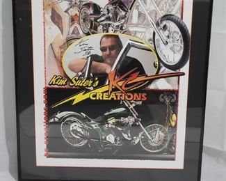 Kim Sutter Motorcycles signed Poster