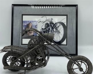 Legendary Indian Larry Signed Photo and Motorcycle Model