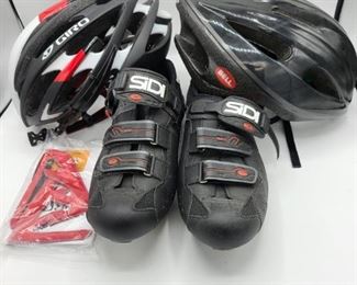Sidi Cycling Shoes and 2 Helmets