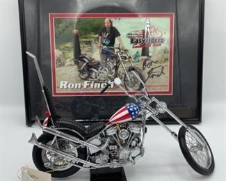 Signed Ron Finch Photo and Easy Riders Model