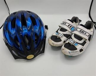 Womens Racing Bike Shoes and Helmet