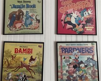 4 Framed Vintage Disney Albums