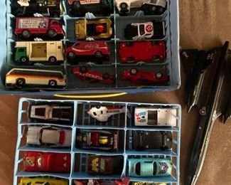 Vintage Matchbox Cars Case and Jet Fighter