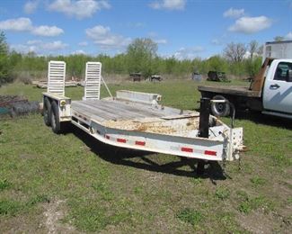 2003 Belshe model T-1n81"x17' T.A. flatbed trailerw/ 12,000 lbs gvw, fold ramps, pintle hitch, hd jack, tool boxes, Vin# 16JF0142331037995