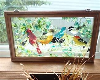 PAINTED BIRDS ON GLASS