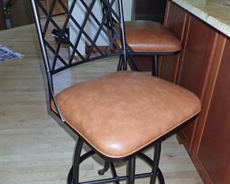 IRON & LEATHER COUNTER STOOLS
