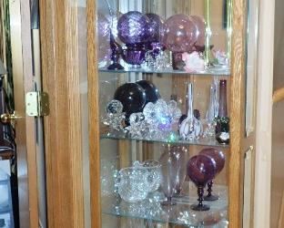 TALL NARROW LIGHTED CURIO CABINET