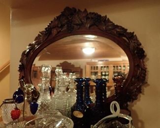 CARVED OVAL MIRROR - DECANTERS