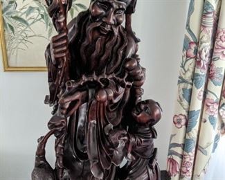 Shou LAO God of longevity Root Carving rose wood .  $1200.00 