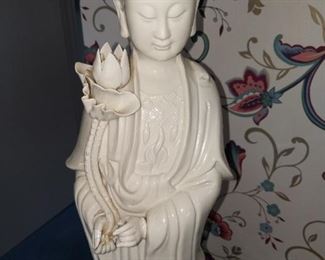 Lamps Chinese Blanc De China Lean Yin Large Guanyin  repaired fingers. $125