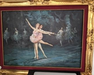 Painting & Signed by the Artist : Vidal ,.  The artist is Eugene Vincent Vidal French artist.  ( 1850 t 1908) ..  In a beautiful Gold frame and surrounded by red velvet.  $400.00 