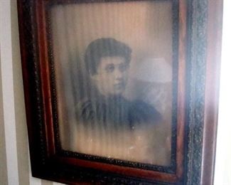 Antique photograph of the lady who owned the Victorian walnut bed & dresser.