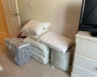 Lots of linens to browse