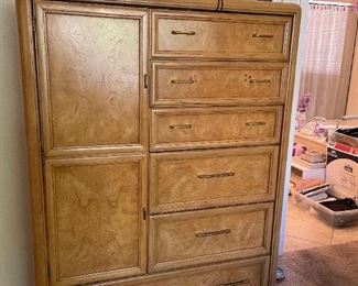 Thomasville tall dresser in burlwood finish