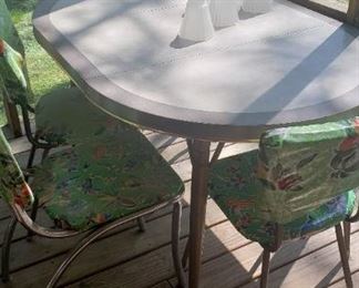 Vintage metal table and chairs