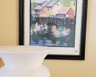 Framed Bayou Watercolor, Floor lamp