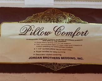 Full size Pillow Comfort mattress set by Jordan Brothers Bedding