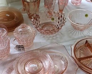 Pink depression glass