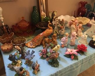 Lenox, Royal Doulton, and Fenton Are Some Of The Brand Names - Lenox Bird and Flower Collectables, Royal Doulton Figurines, Fenton Glassware, And Vintage 70's Ceramics
