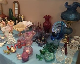 Close-up Sampling Of The Many Vintage Fenton Collectable Glass Wares 