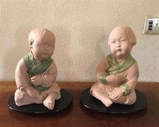 24” ceramic on wood base