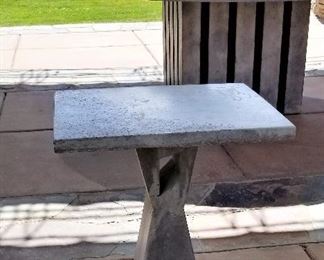 Cement tables.