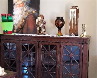 Gorgeous glass and wood buffet/server/storage display unit