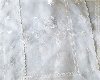 Vintage lace runners and covers and doilies, and more...