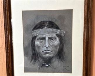 Black and White art of the Apache Kid.