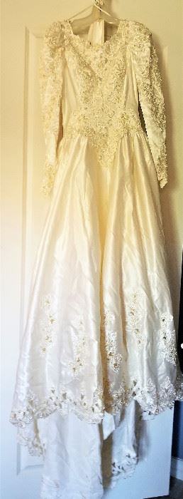 Lovely wedding dress with long train.