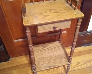 Vintage wood telephone table w/ drawer