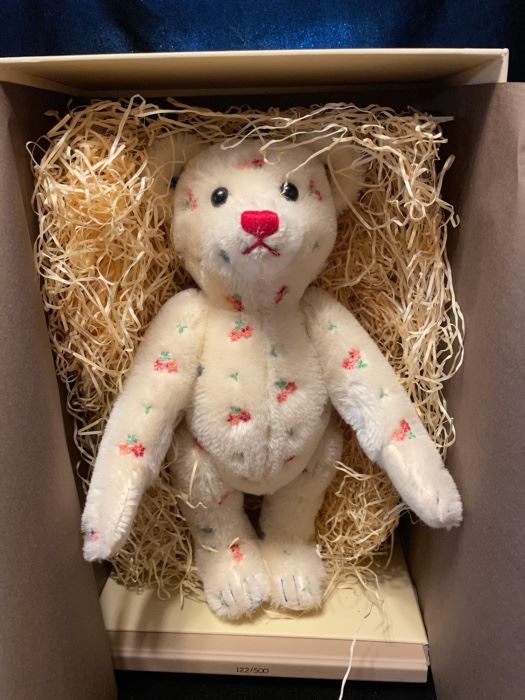 $2000.00 VERY Rare LOTTERY BEAR "FLOWERS" 12" Mohair LE 122/500 with box & book