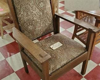 furniture - Stickley / Limbert style antique oak arm chair