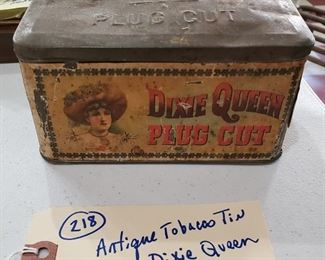 antique advertising tin tobacco Dixie Queen