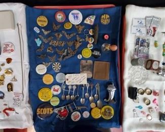 junk drawer contents old pins spoons jewelry etc