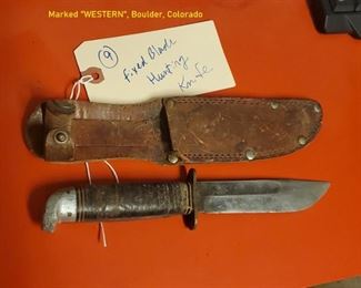antique hunting knife made in Boulder CO, Western brand