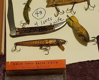 fishing knife and fishing lures antique