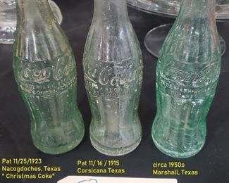 3 old Texas coke bottles 1915 1923 and 1950s