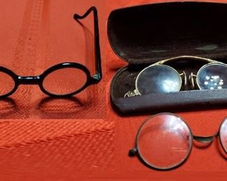 old John Lennon style bakelite eyeglasses, pince nez ladies glasses, theater opera etc