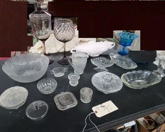 lots of old glassware in this auction