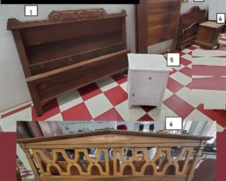 storage lot antique wooden beds eastlake oak king full nightstands etc