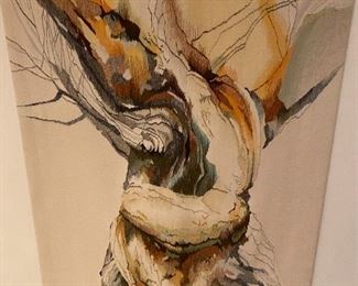 HAND WOVEN WOOL TAPESTRY BY "I M"; THIS ARTIST HAS A LARGE PIECE HANGING IN THE METROPOLITAN OPERA, NYC