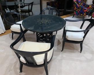 ASIAN STYLE TABLE & CHAIRS, 1960s