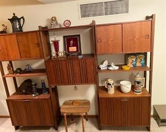 1950s WALL UNIT WITH DROP FRONT DESK