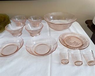 pink depression glass