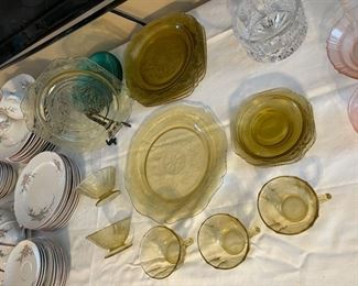 amber depression glass
