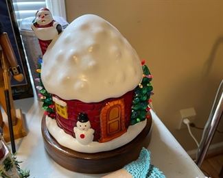 vintage light ceramic Christmas house