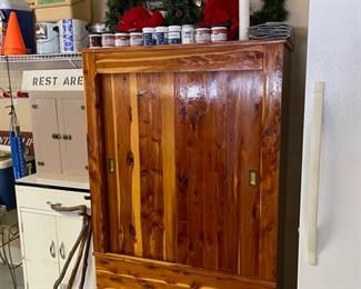 vintage red cedar wardrobe